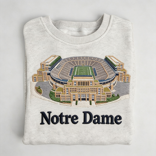 Panoramic Notre Dame Stadium Embroidered Apparel