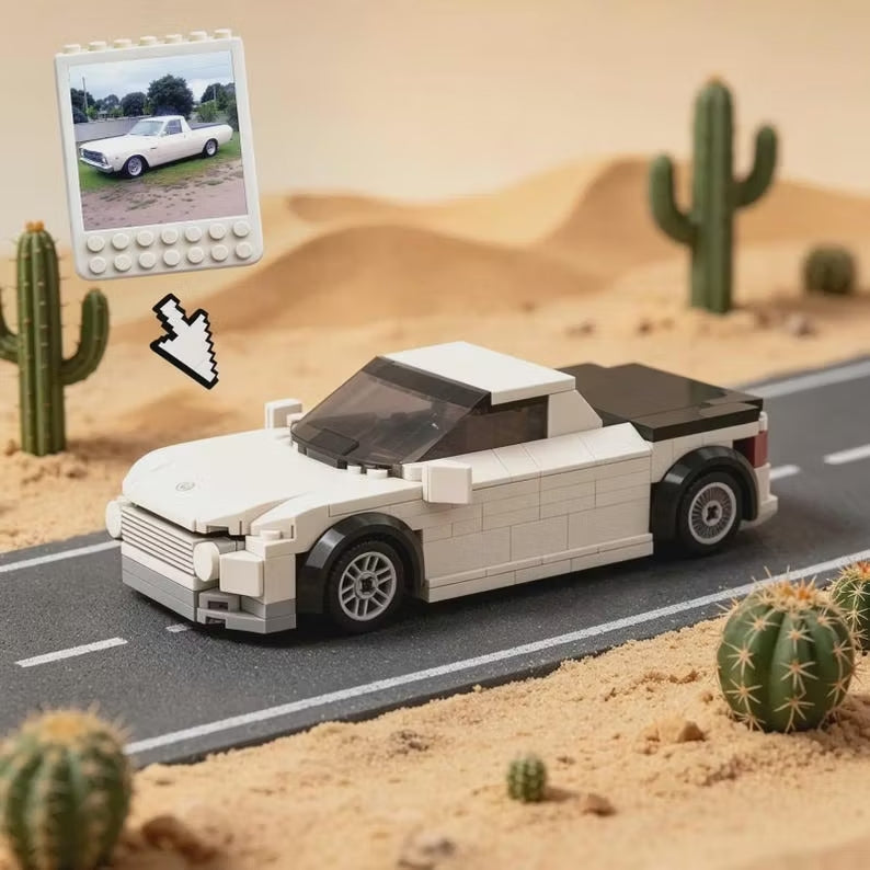 Personalized Custom Car And Figure Brick Model From Photo Perfect Gift For Dad