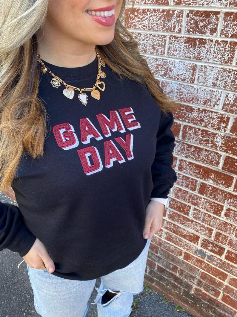 Personalized Embroidered Game Day Sweatshirt | Football Crewneck | Game Day Shirt