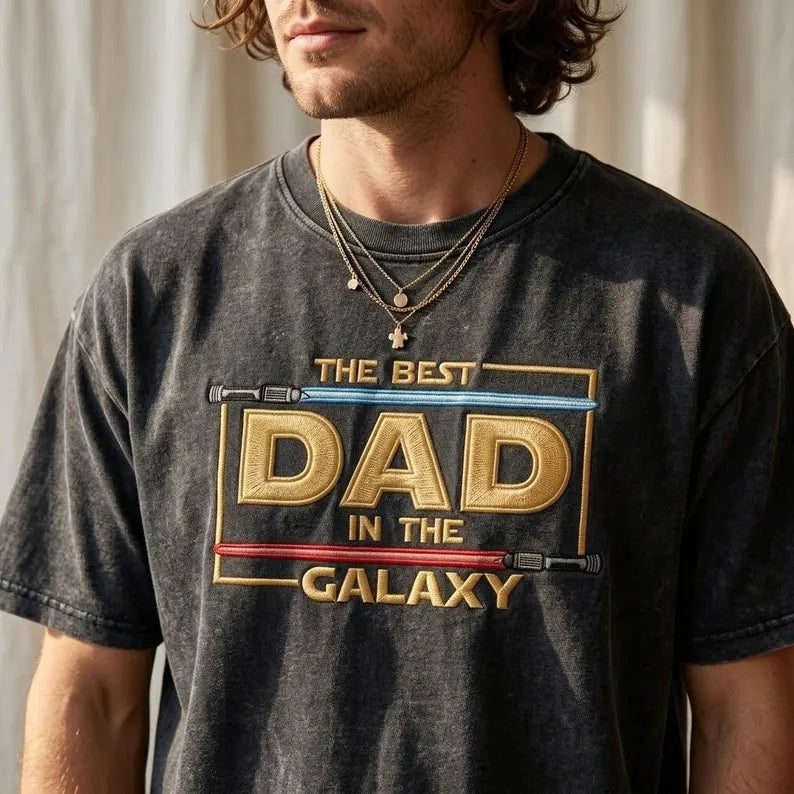 The Best Dad In The Galaxy Embroidered Sweatshirt - Star Wars Inspired Father's Day Gift