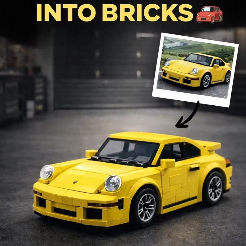 Personalized Custom Car And Figure Brick Model From Photo Perfect Gift For Dad