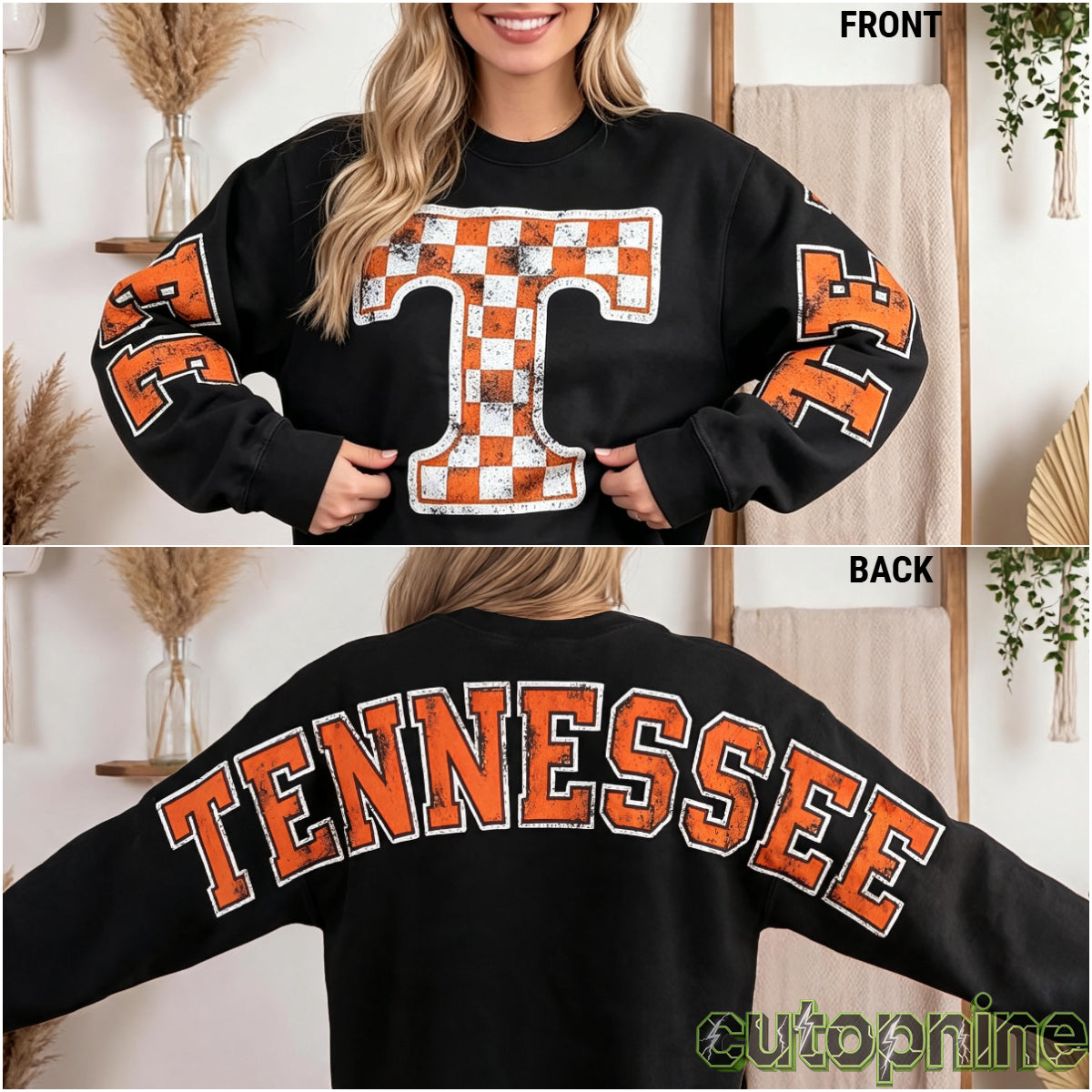 Custom Tennessee Vintage Letter Print Sweatshirt