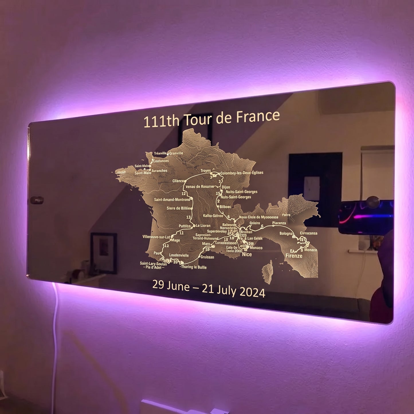 The Personalized Race Track Mirror Light