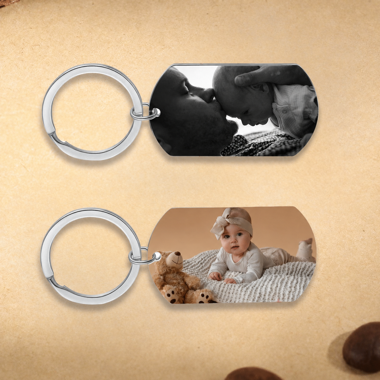 The Birth Moment | Custom Photo Keychain