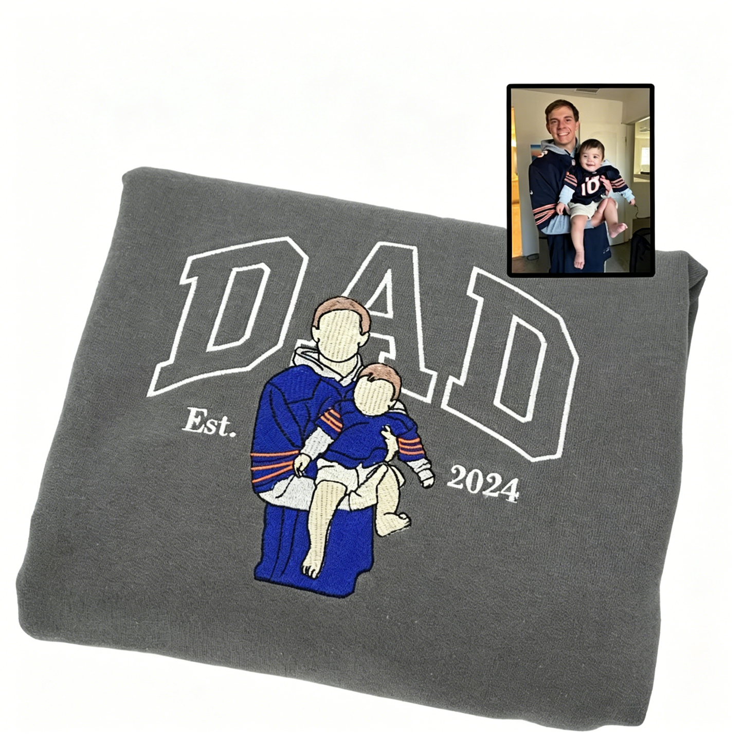 Custom Dad Photo Embroidered Clothing Father's Day Gift