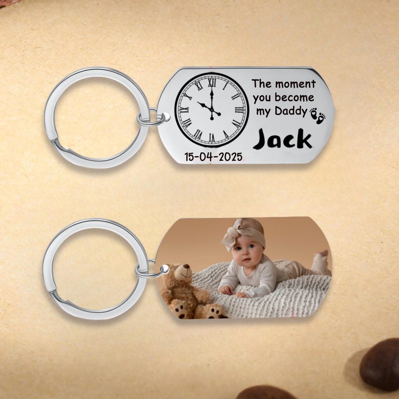 The Birth Moment | Custom Photo Keychain