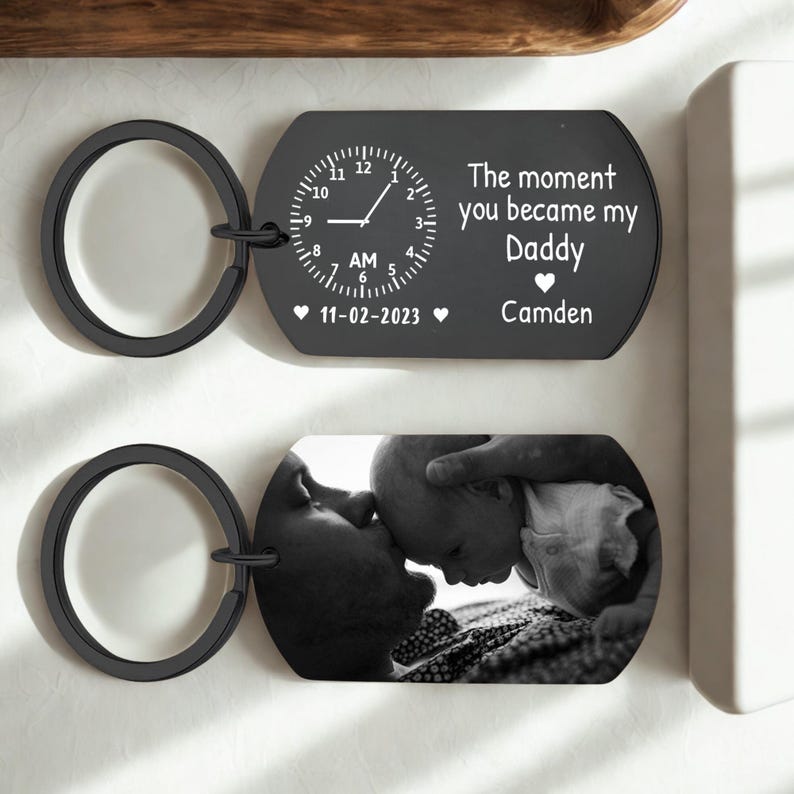 The Birth Moment | Custom Photo Keychain