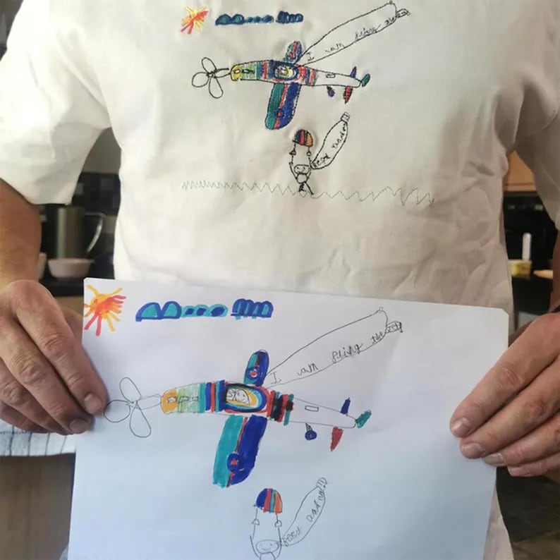Embroidered Kids Drawing Shirt – Custom Kid Art Gift