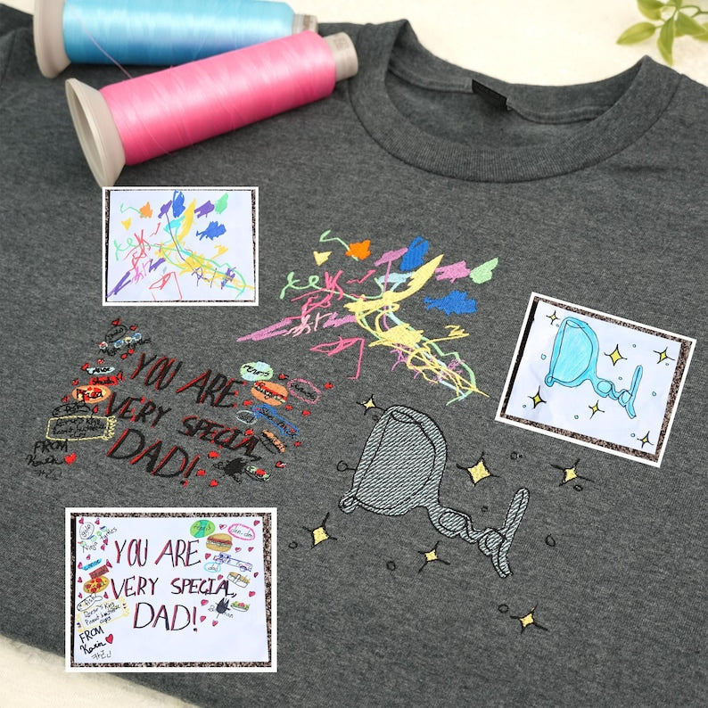 Embroidered Kids Drawing Shirt – Custom Kid Art Gift