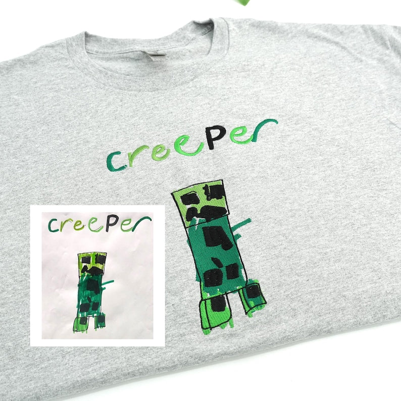 Embroidered Kids Drawing Shirt – Custom Kid Art Gift