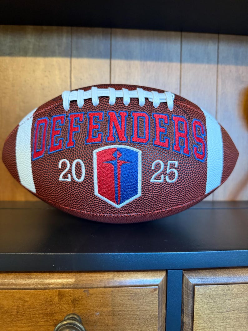 The Personalized Varsity Embroidered Football