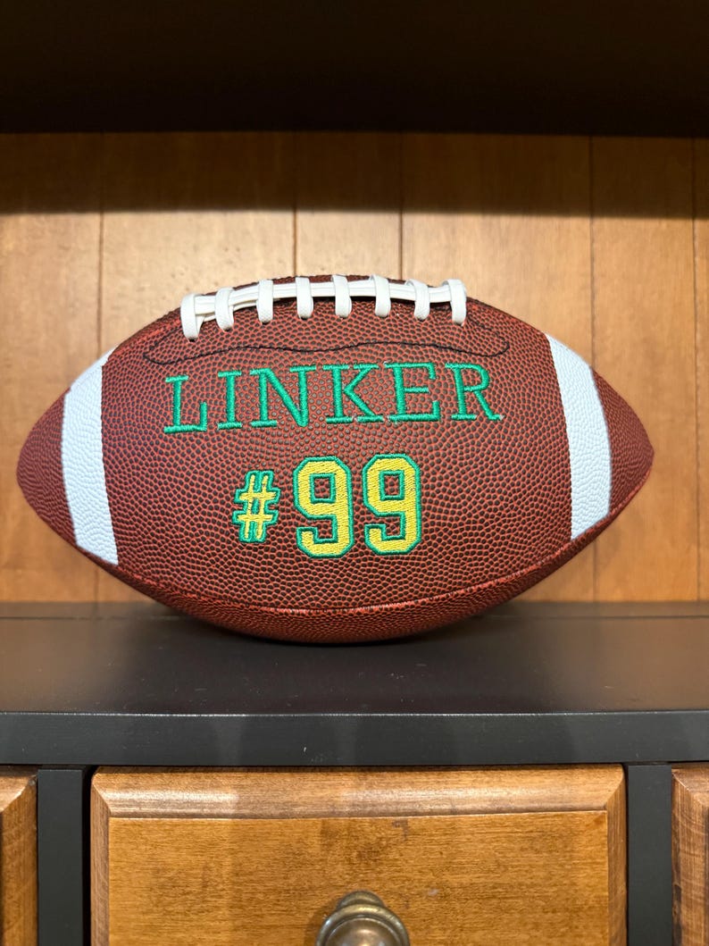The Personalized Varsity Embroidered Football