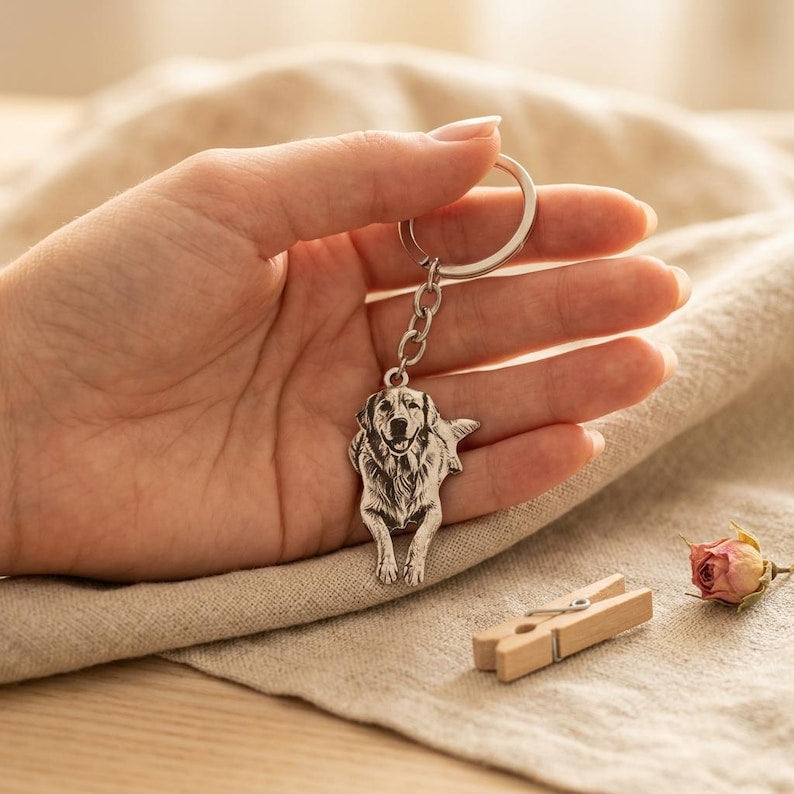 The "Forever With Me" Pet Portrait Keyring