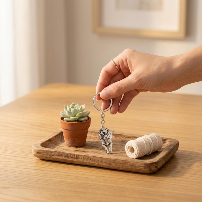 The "Forever With Me" Pet Portrait Keyring