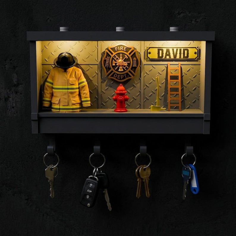 The "First In, Last Out" Personalized Fire Dept Key Hanger