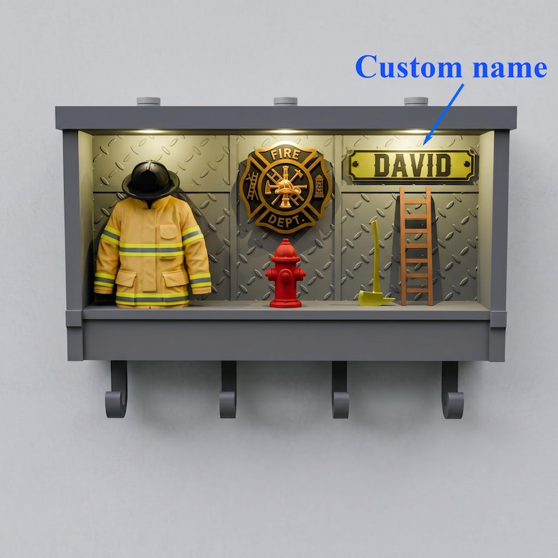 The "First In, Last Out" Personalized Fire Dept Key Hanger