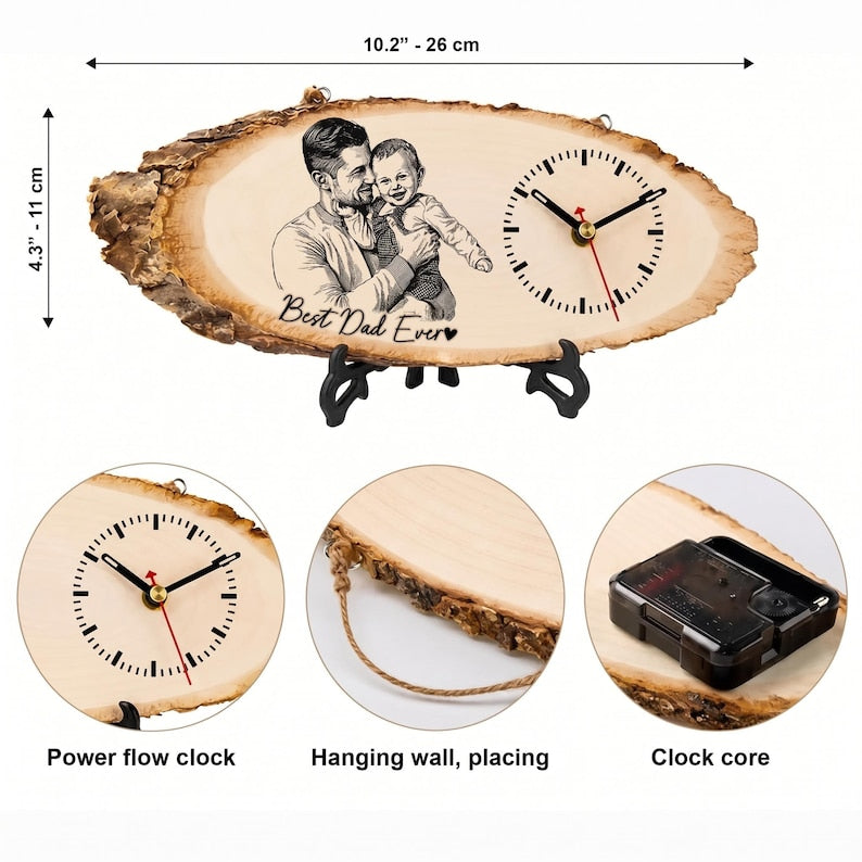 The Timeless Portrait Custom Wood Clock