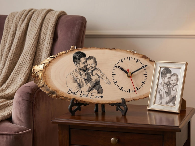 The Timeless Portrait Custom Wood Clock