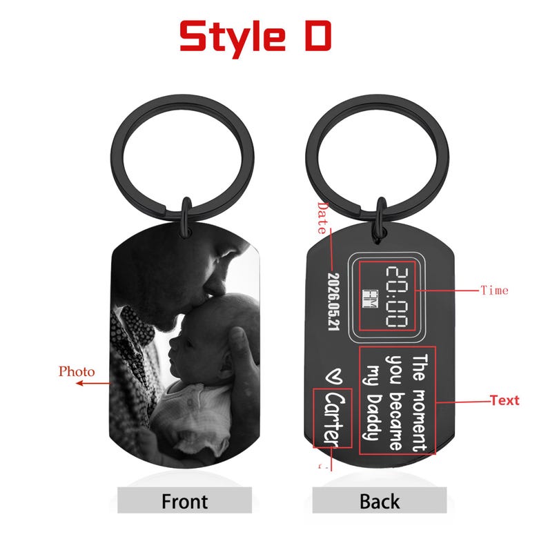 The Birth Moment | Custom Photo Keychain