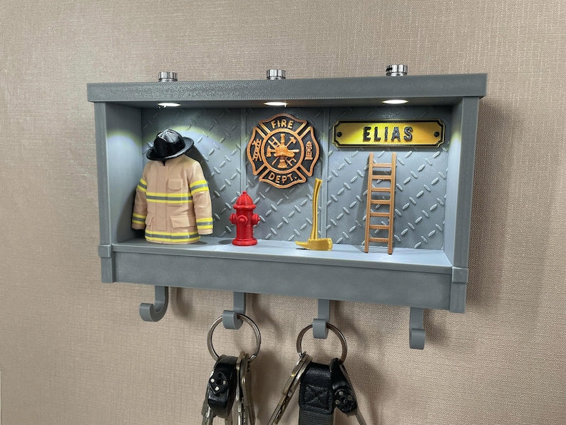 The "First In, Last Out" Personalized Fire Dept Key Hanger