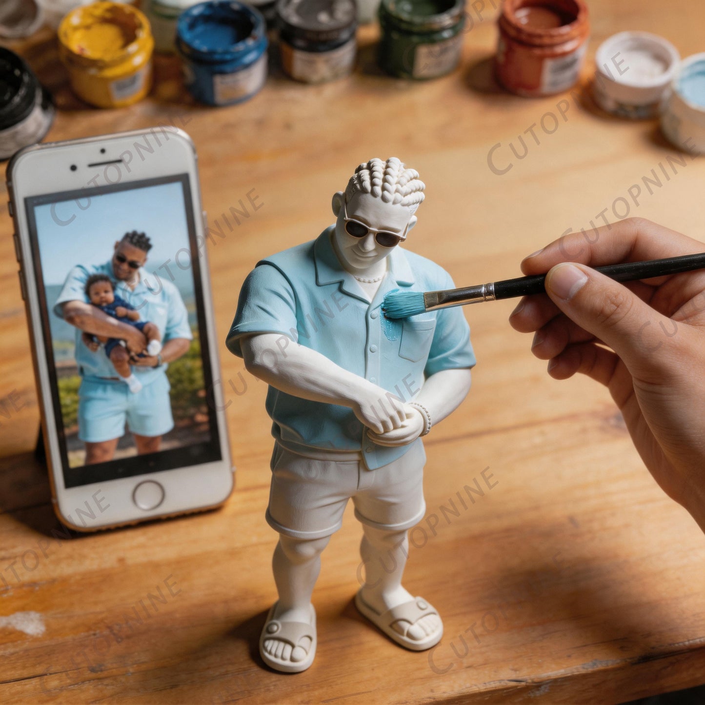 Custom Photo 3D Color Printing Figurine Best Dad Ever Keepsake