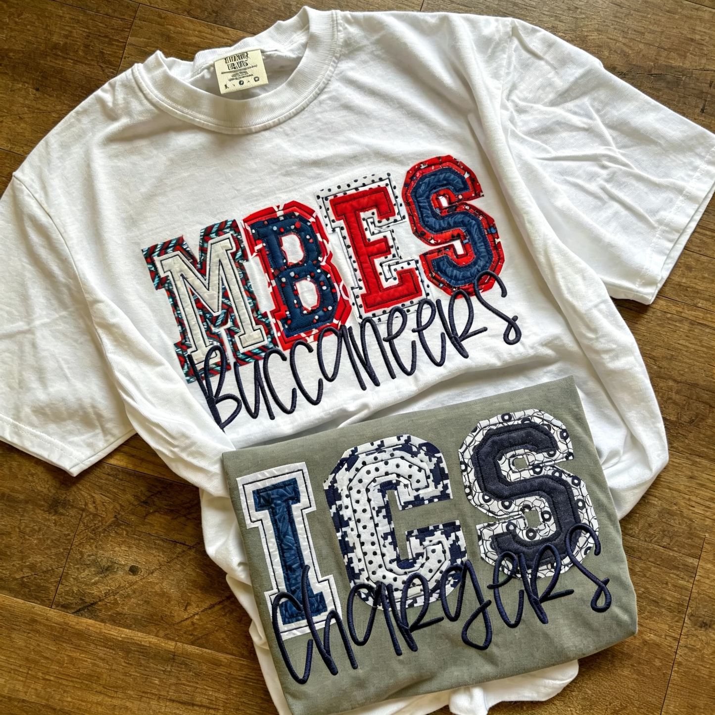 Double Raggy School Spirit tees- new mascot font