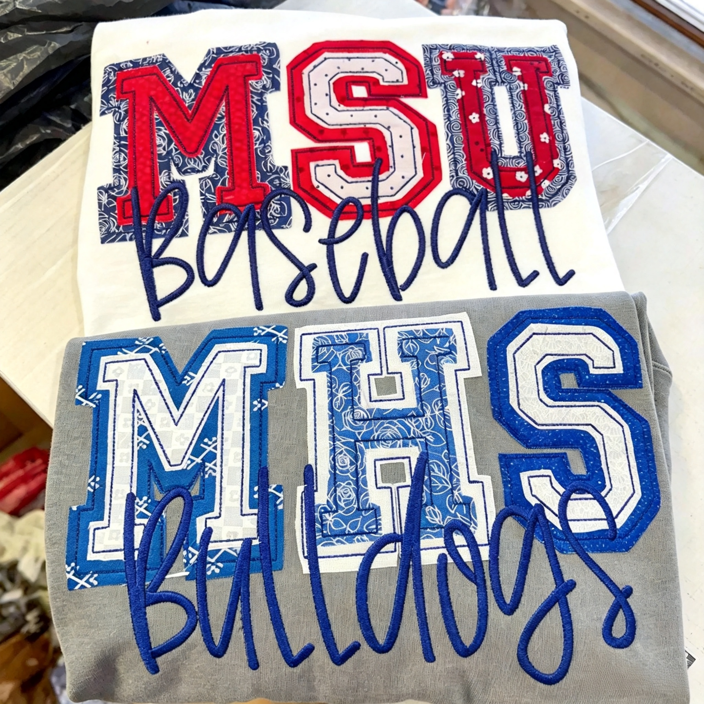 Double Raggy School Spirit tees- new mascot font