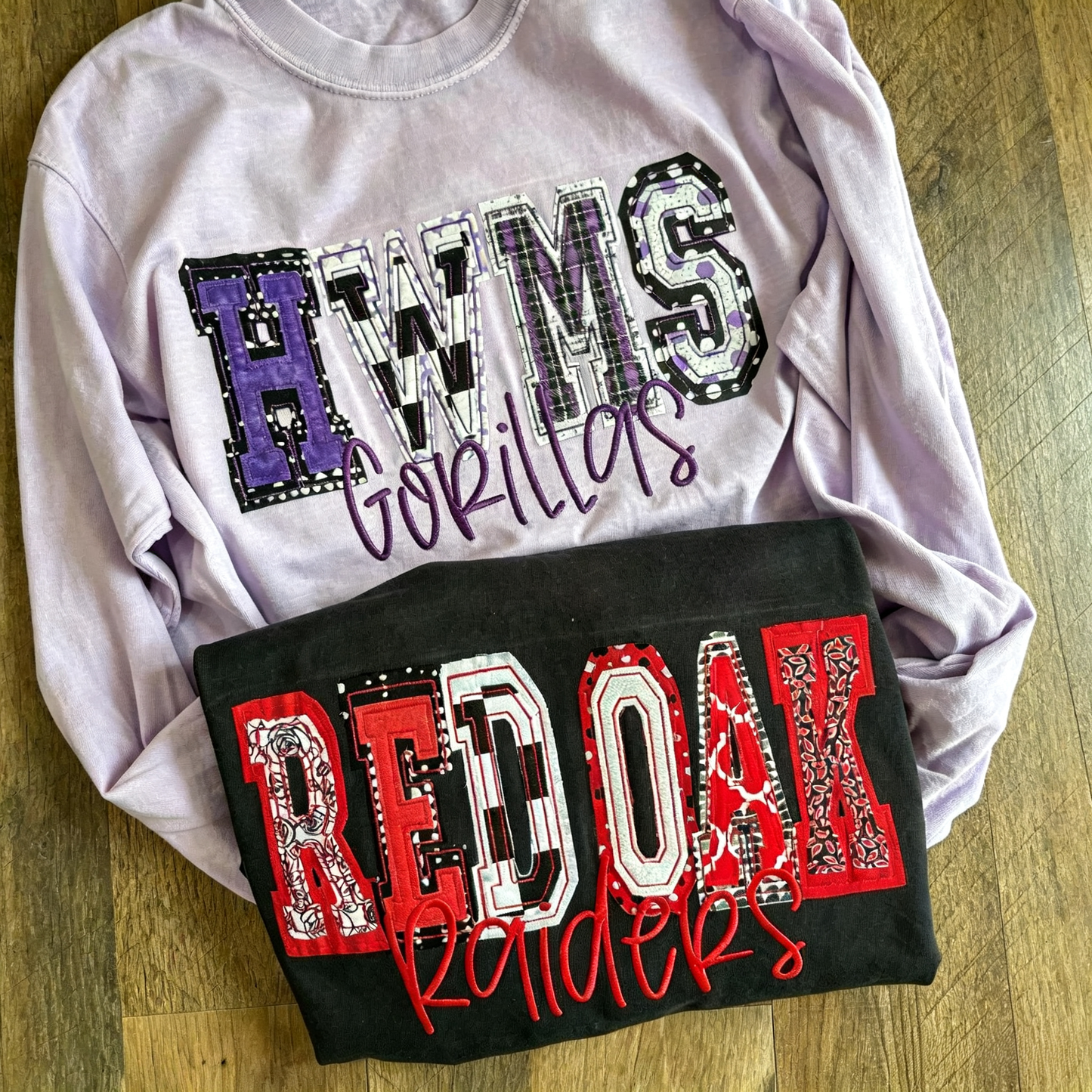 Double Raggy School Spirit tees- new mascot font