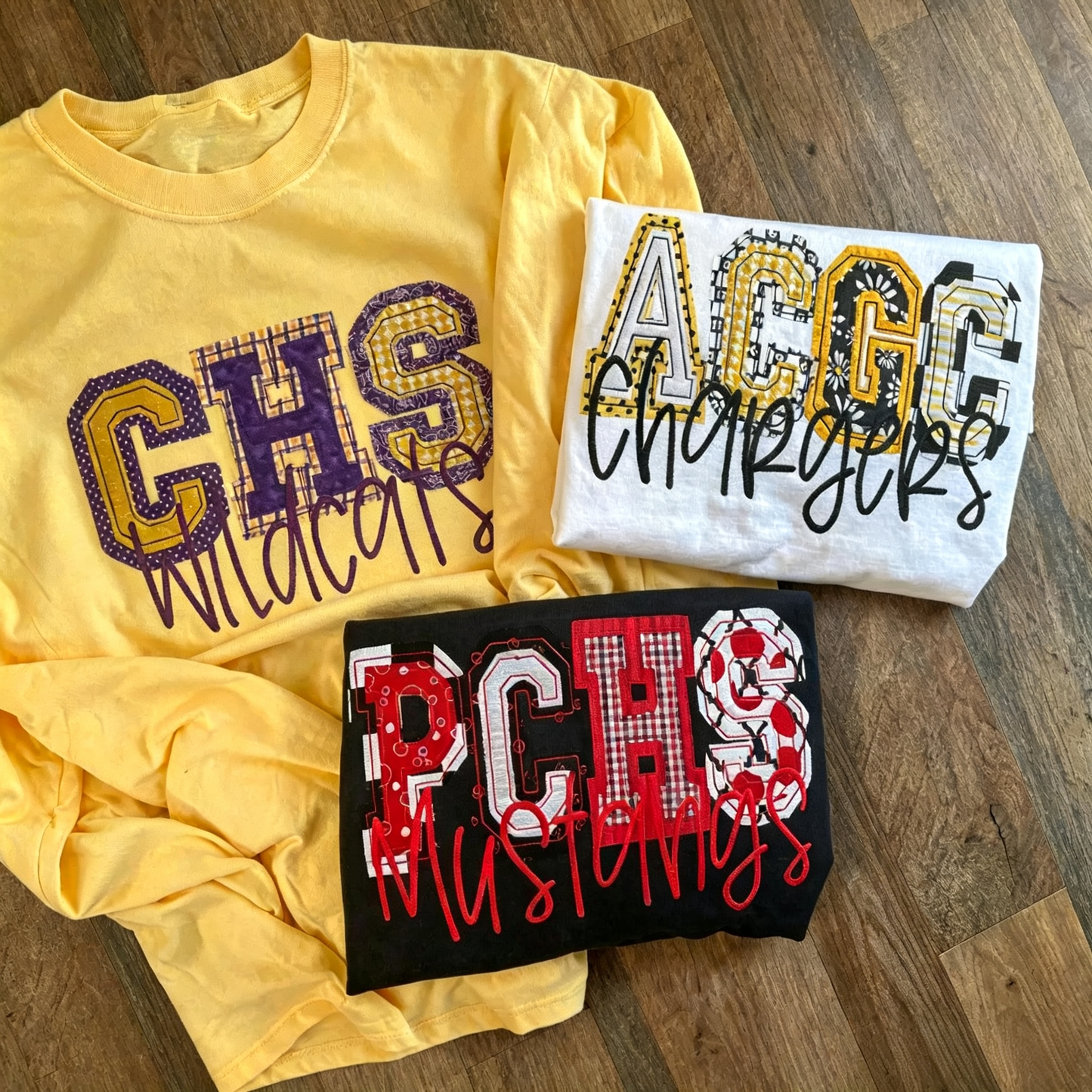 Double Raggy School Spirit tees- new mascot font